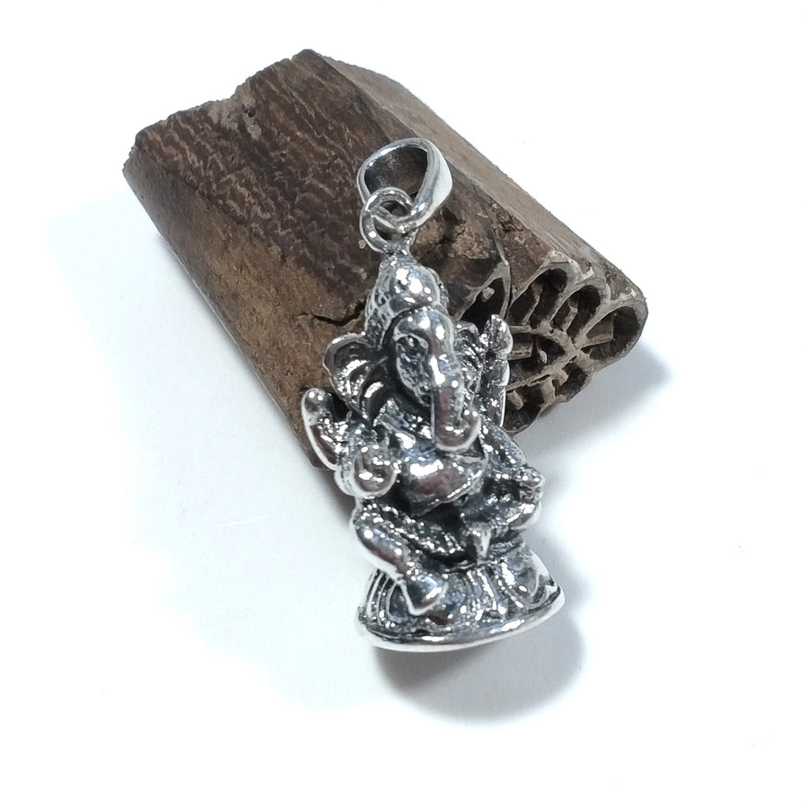Ciondolo etnico in argento 925 con Ganesh - NIRU