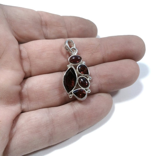 CIONDOLO PIETRA | in argento 925 Ciondolo artigianale Granato | GIOIELLI IN ARGENTO