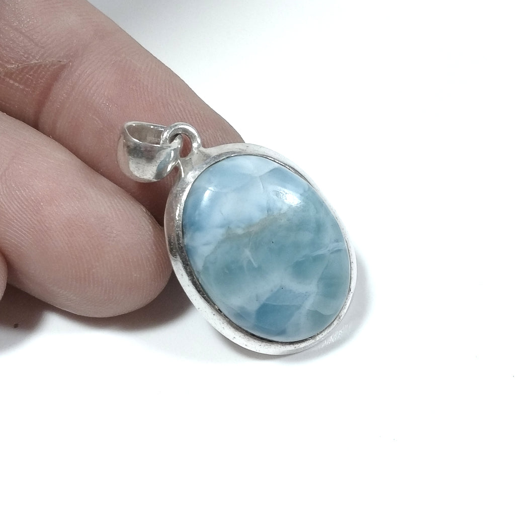 Ciondolo con pietra in argento 925 Ciondolo artigianale Larimar | GIOIELLI IN ARGENTO