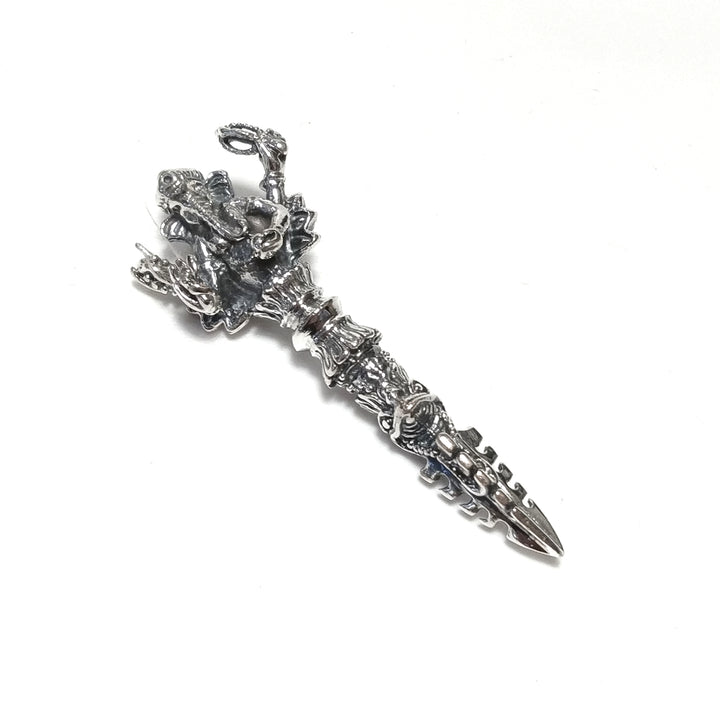 Ciondolo ETNICO in argento 925 con DORJE / VAJRA | GIOIELLI IN ARGENTO