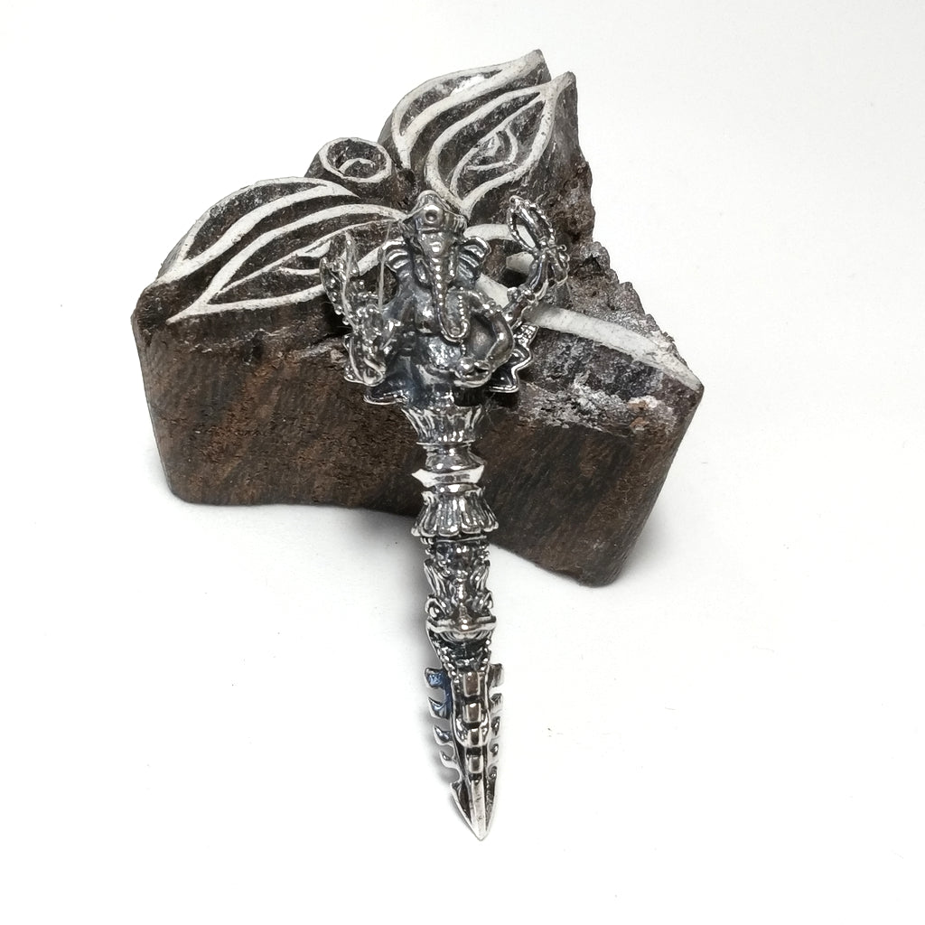 Ciondolo ETNICO in argento 925 con DORJE / VAJRA | GIOIELLI IN ARGENTO