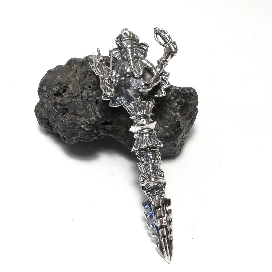 Ciondolo ETNICO in argento 925 con DORJE / VAJRA | GIOIELLI IN ARGENTO