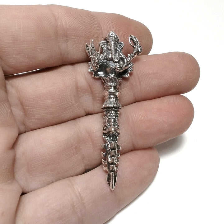 Ciondolo ETNICO in argento 925 con DORJE / VAJRA | GIOIELLI IN ARGENTO
