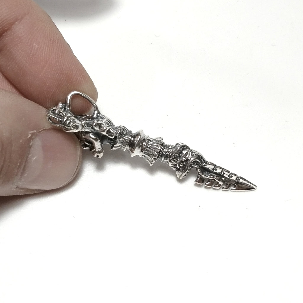 Ciondolo ETNICO in argento 925 con DORJE / VAJRA | GIOIELLI IN ARGENTO