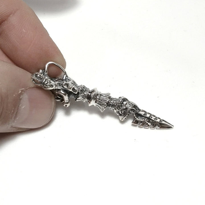 Ciondolo ETNICO in argento 925 con DORJE / VAJRA | GIOIELLI IN ARGENTO