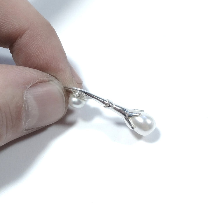 CIONDOLO  CALLA in argento 925 con Perla