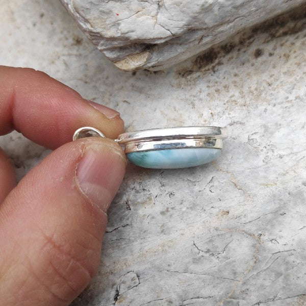 Ciondolo RALA con LARIMAR con pietra in argento 925 Ciondolo artigianale