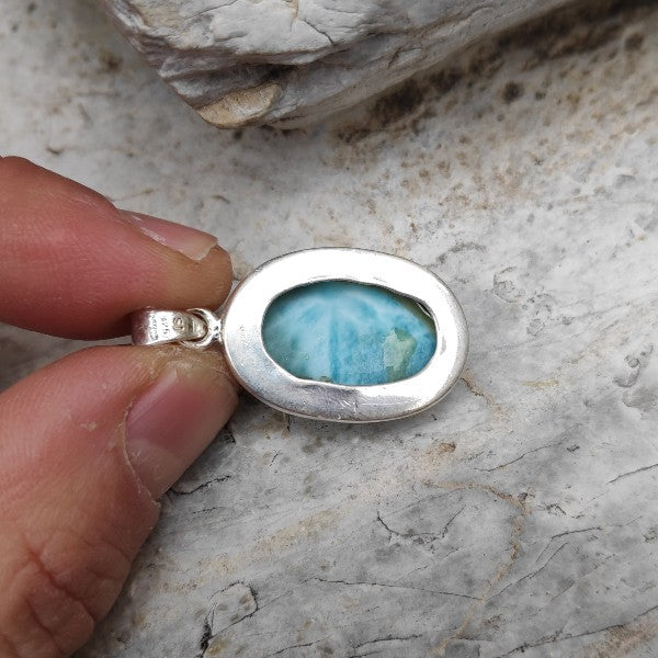 Ciondolo RALA con LARIMAR con pietra in argento 925 Ciondolo artigianale
