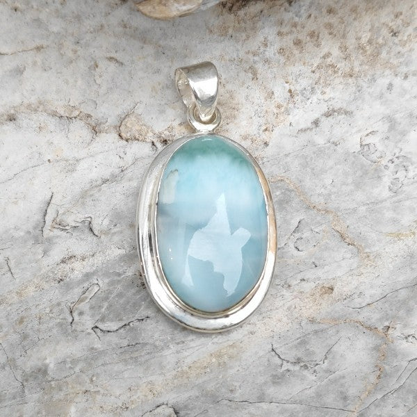Ciondolo RALA con LARIMAR con pietra in argento 925 Ciondolo artigianale