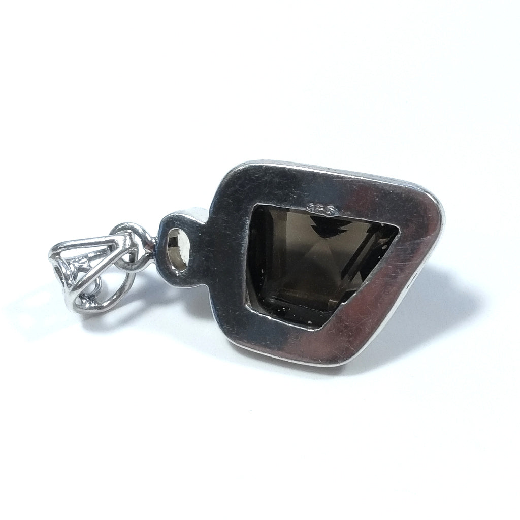 ETHNIC pendant in 925 silver with Citrine and smoky quartz