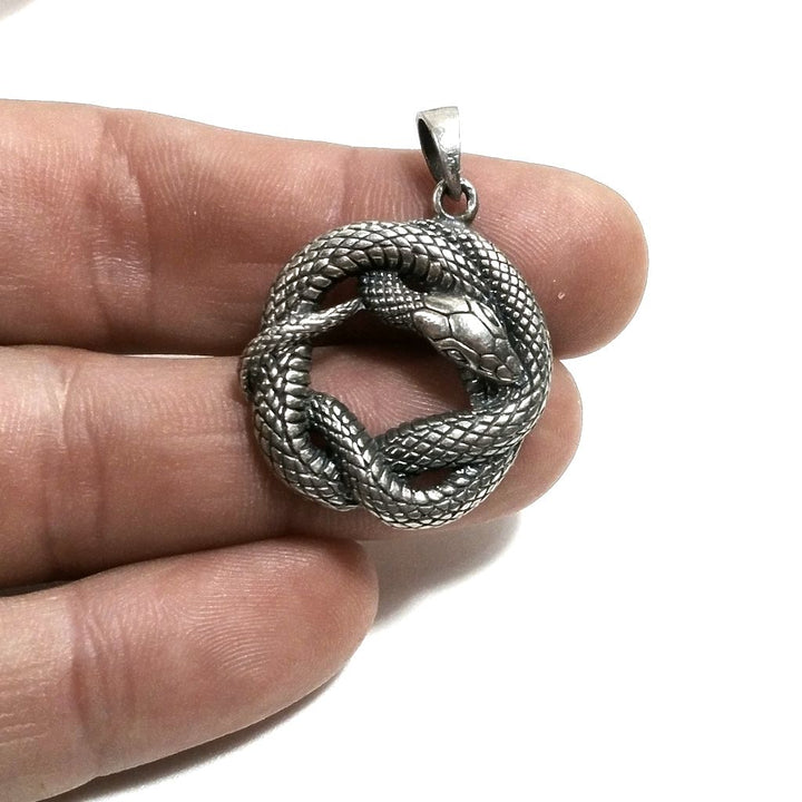 Ciondolo SERPENTE in argento 925 artigianale
