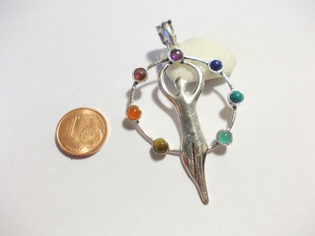 CHAKRA pendant brass/silver circle
