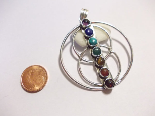 Brass/silver INFINITY CHAKRA pendant