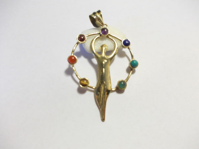 CHAKRA pendant brass/silver circle