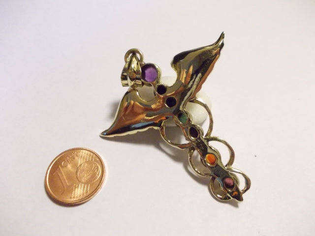 Caduceus Chakra pendant in brass - KIRANDUL