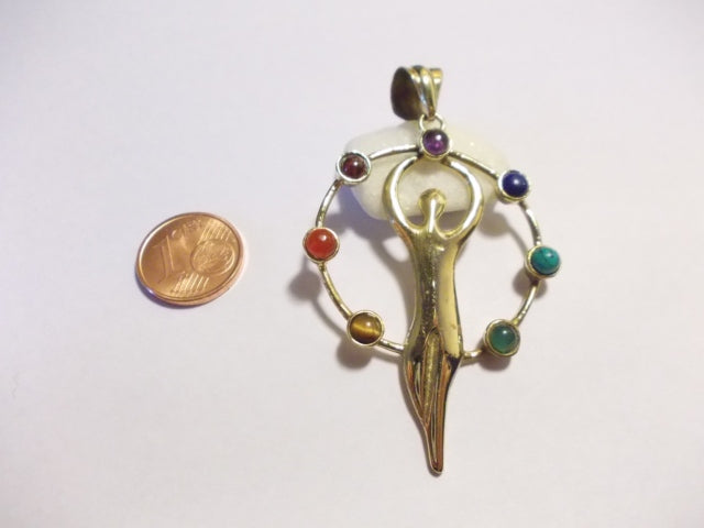 CHAKRA pendant brass/silver circle