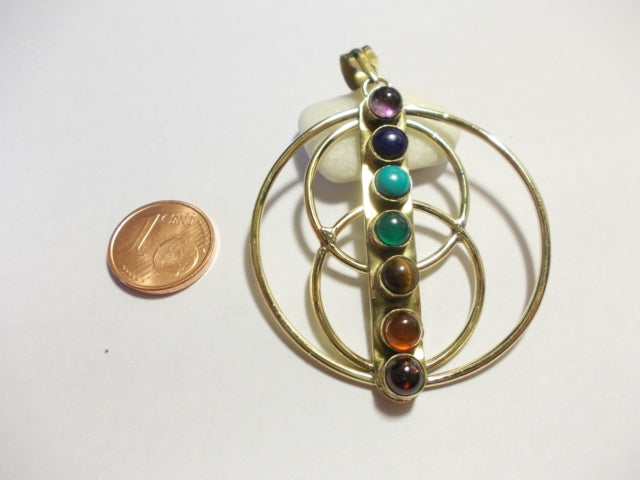 Brass/silver INFINITY CHAKRA pendant