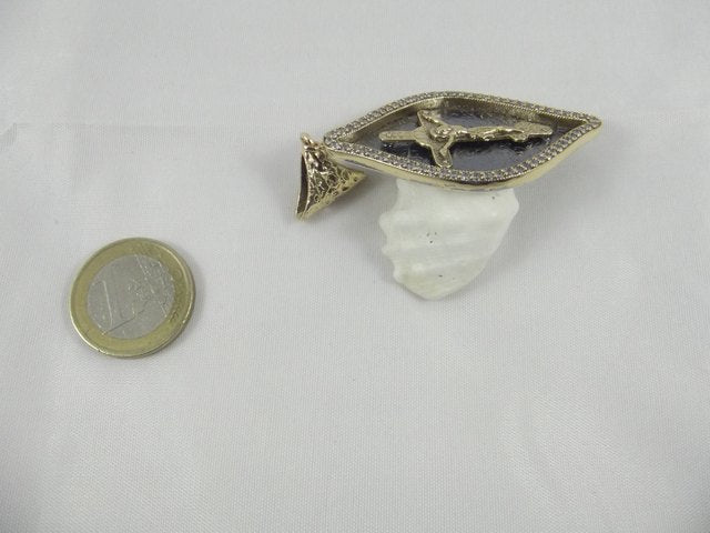 CIONDOLO CROCIFISSO argento/bronzo foglia - ilmondodiwit - Ciondolo
