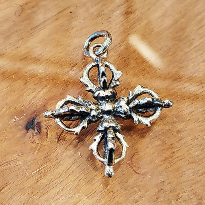 Dorje or Vajra double pendant in 925 silver