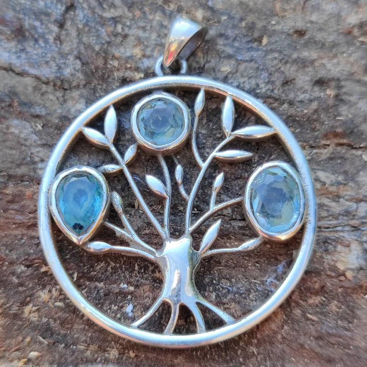 Ciondolo GAJANAN con pietra TOPAZIO o AMETISTA in argento 925 Ciondolo artigianale