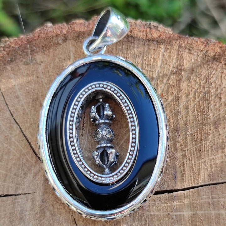 Ciondolo ELIAS con pietra ONICE NERO in argento 925 Ciondolo artigianale TUAREG