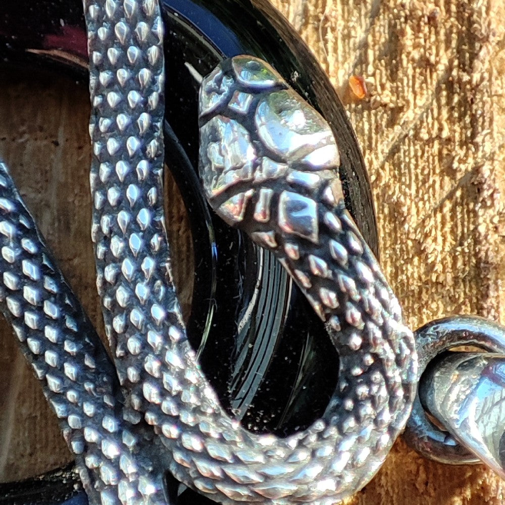 Ciondolo LILA con pietra ONICE NERO in argento 925 Ciondolo artigianale TUAREG