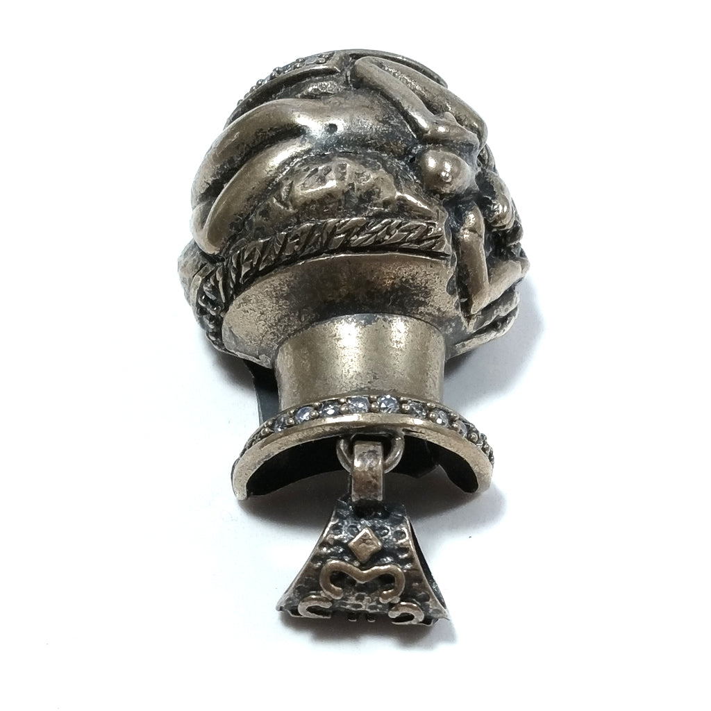 ETHNIC pendant in antique silver with vase with zircons and naked woman | ETHNIC JEWELRY