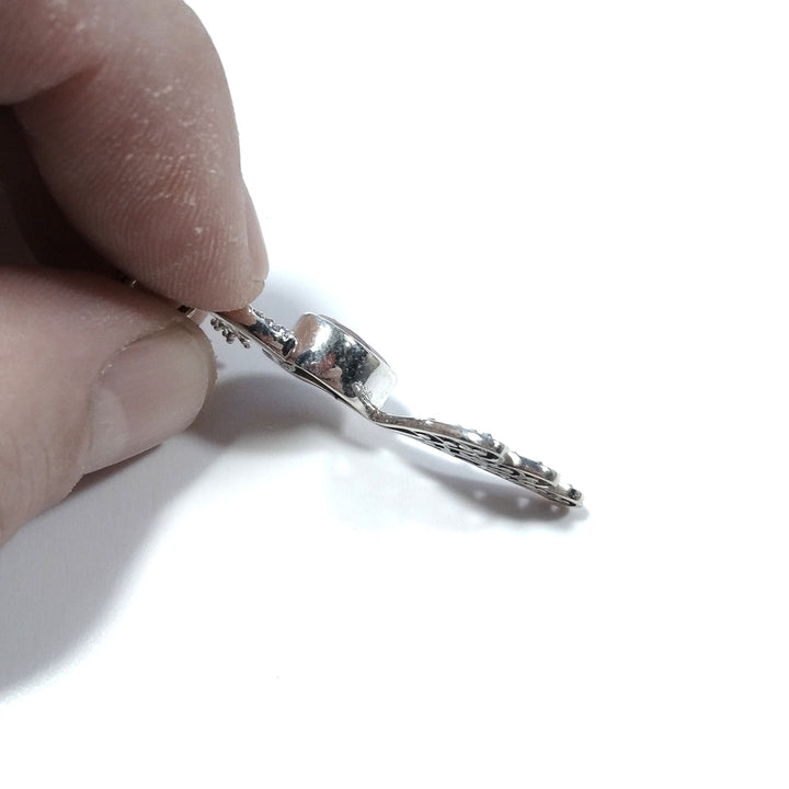 CIONDOLO PIETRA | in argento 925 con Radice di Rubino | PAVONE