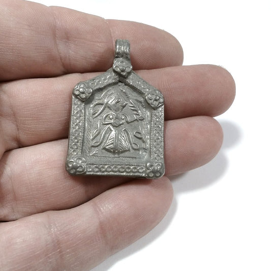 Ciondolo ETNICO in argento antico con SHIVA | GIOIELLI ETNICI