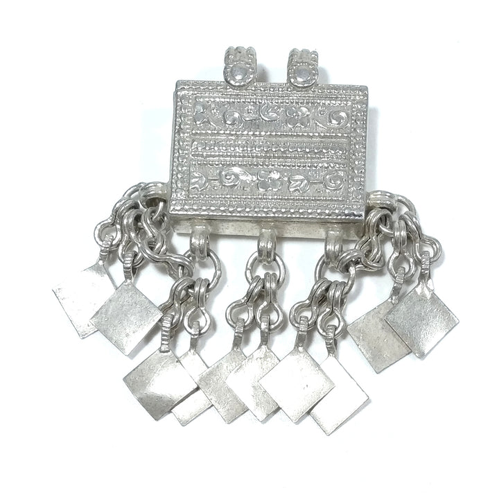 ETHNIC pendant in antique silver with PRAYER BOX - HAZARIBAG