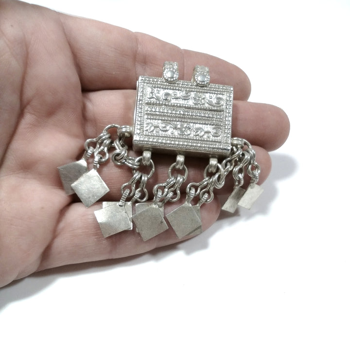 ETHNIC pendant in antique silver with PRAYER BOX - HAZARIBAG