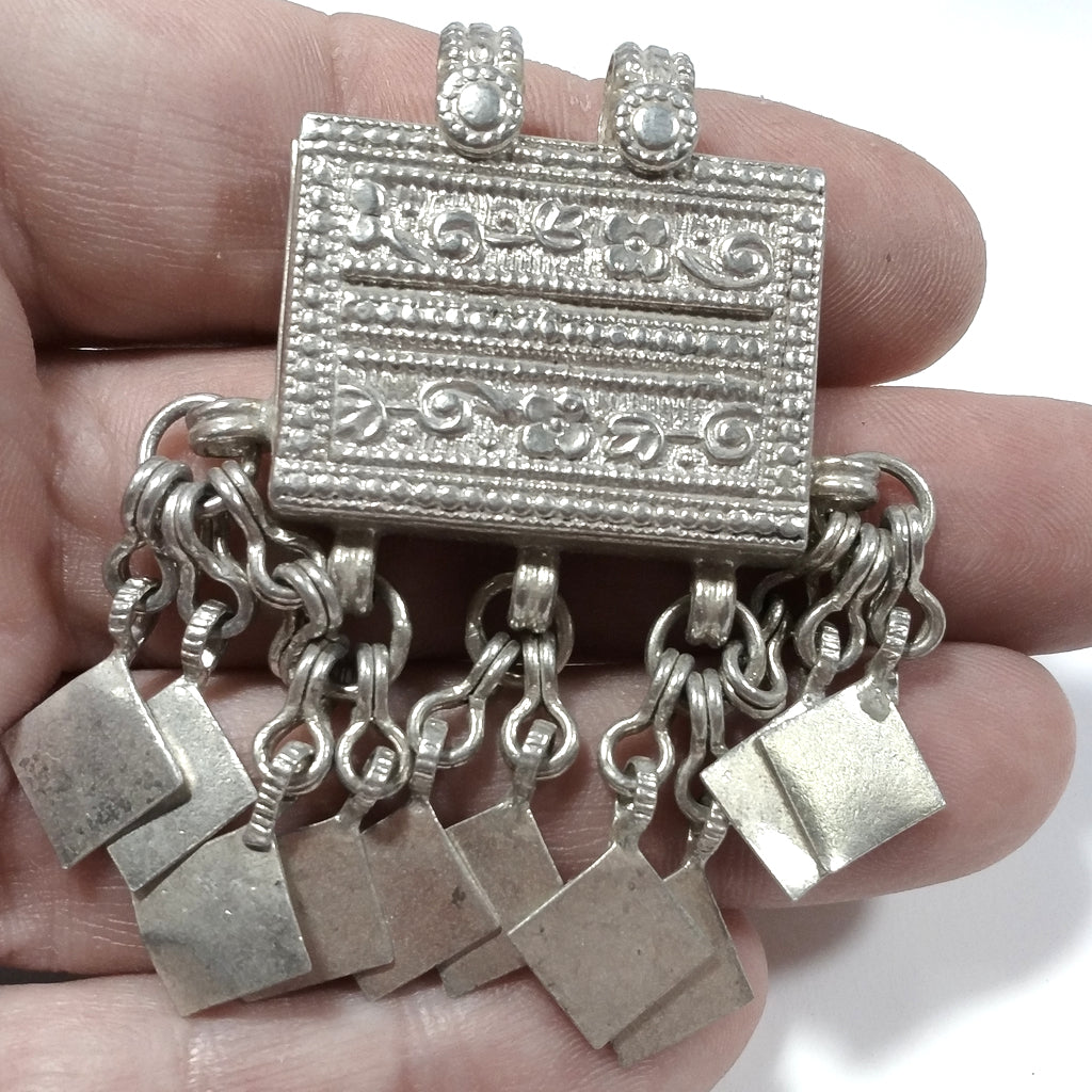 Ciondolo ETNICO in argento antico con PORTA PREGHIERE | GIOIELLI ETNICI