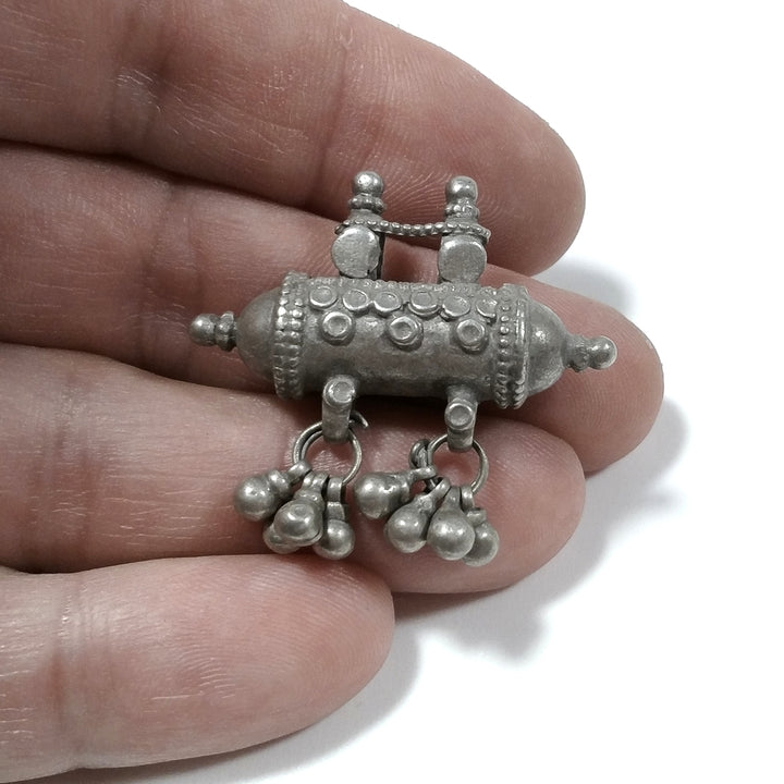 Ciondolo ETNICO in argento antico con PORTA PREGHIERE
