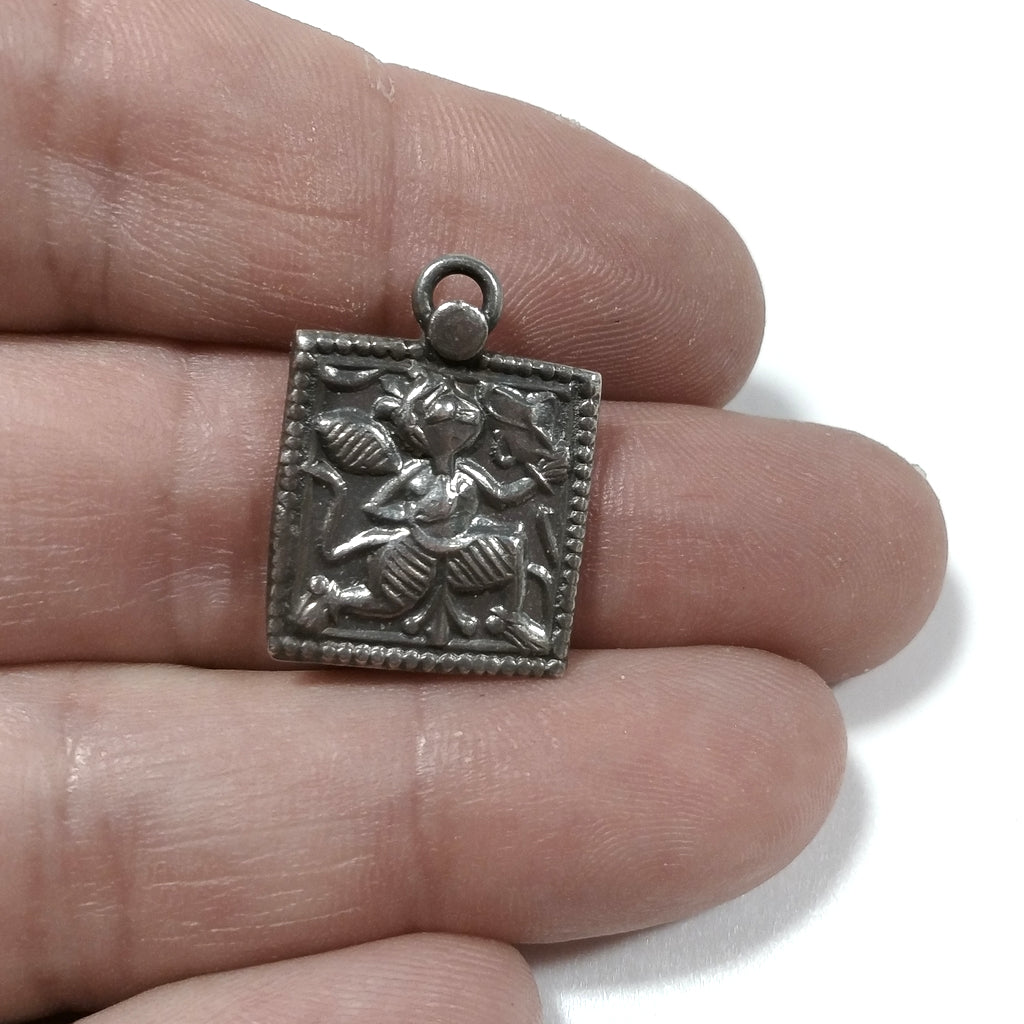 ETHNIC pendant in antique silver with HANUMAN