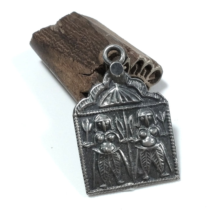 ETHNIC pendant in antique silver with SHIVA
