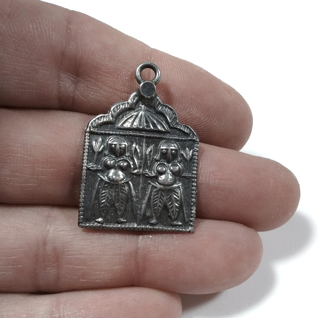 ETHNIC pendant in antique silver with SHIVA