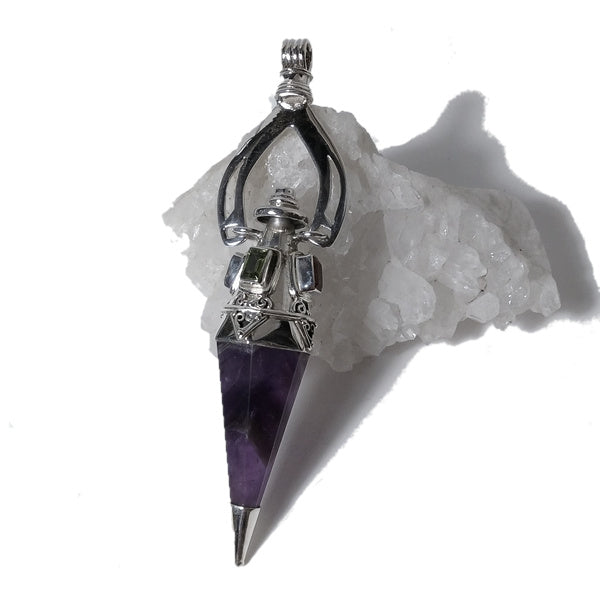 Ciondolo artigianale in argento 925 Ciondolo artigianale Ametista | GIOIELLI ETNICI | Pendolo