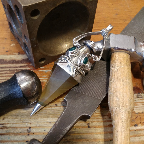 Ciondolo artigianale in argento 925 Ciondolo artigianale Flourite | GIOIELLI ETNICI | Pendolo
