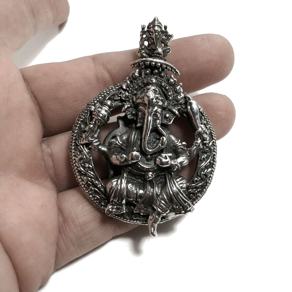 Ciondolo etnico in argento 925 con GANESH - RANNOD