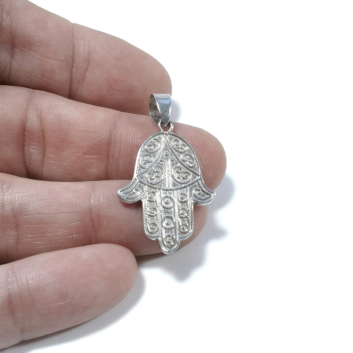 Ciondolo etnico in argento 925 mano di Fatima - ANSAR