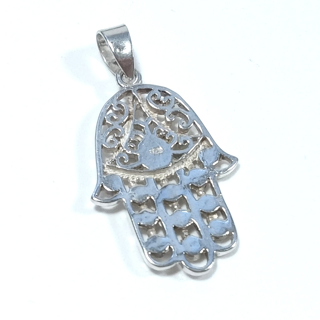 Ciondolo con MANO DI FATIMA in argento 925 - KHAMSA