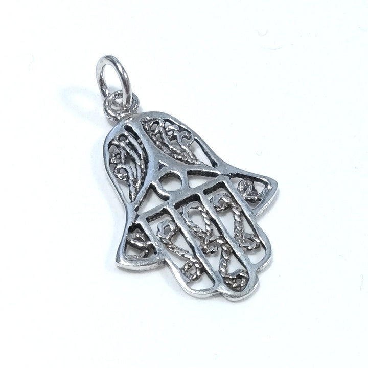 ETHNIC pendant in 925 silver with HAND OF FATIMA