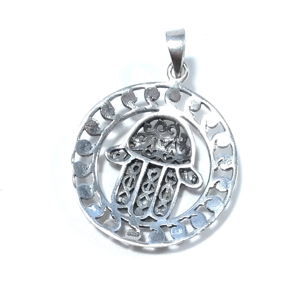 ETHNIC pendant in 925 silver with HAND OF FATIMA