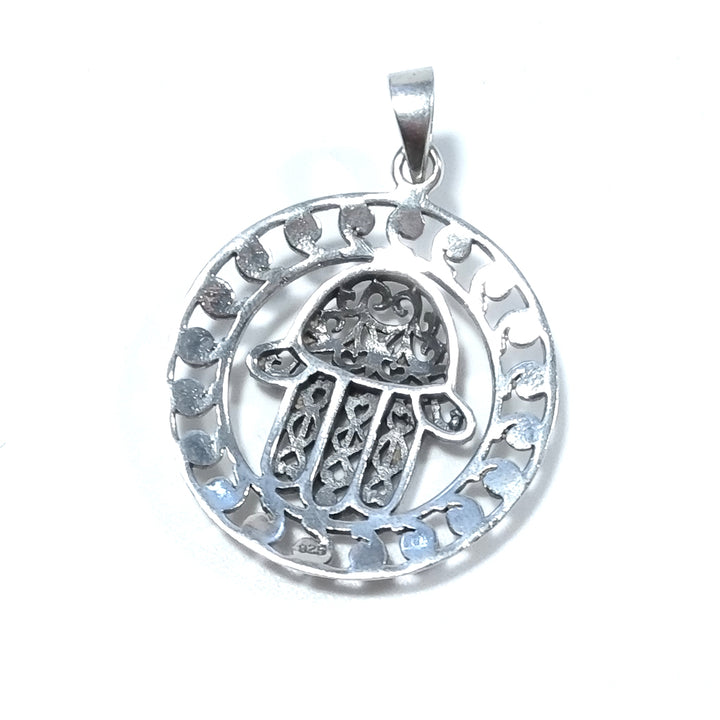 ETHNIC pendant in 925 silver with HAND OF FATIMA