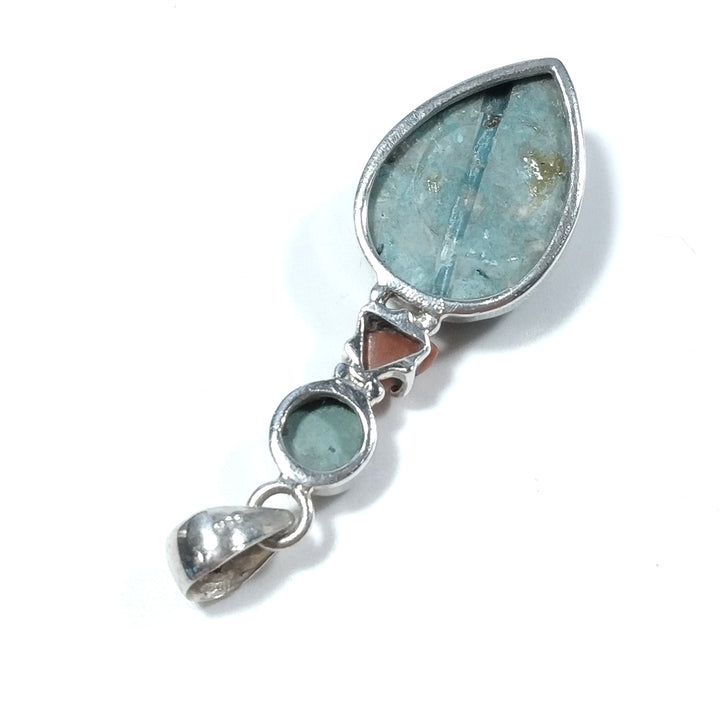 Pendant with stone in 925 silver ETHNIC pendant Turquoise, Coral | ETHNIC JEWELRY