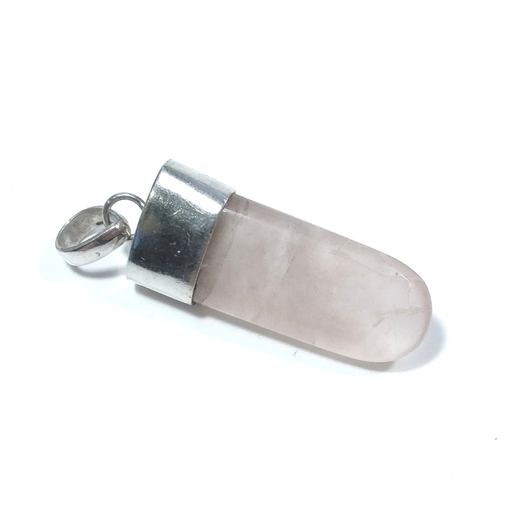Anhänger mit Rosenquarz-Stein aus 925er Silber