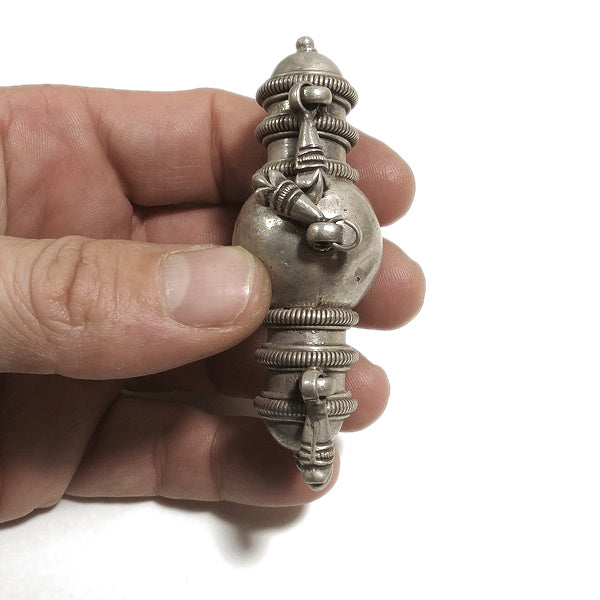 Ciondolo etnico in argento con porta preghiere - SARIFABAD
