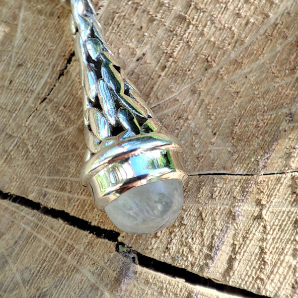 Ciondolo SHILPA con PIETRA DI LUNA in argento 925 Ciondolo artigianale