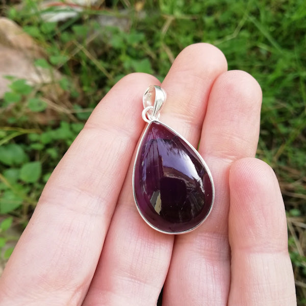 Ciondolo TANUSHRI con AMETISTA in argento 925 Ciondolo artigianale