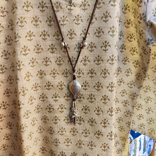 Collana etnica con PESCE in argento 925 - EISHA